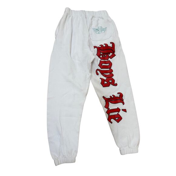 (XS) NWOT $105 Boy's Lie Straight Flush Sweatpants White - Picture 5 of 8